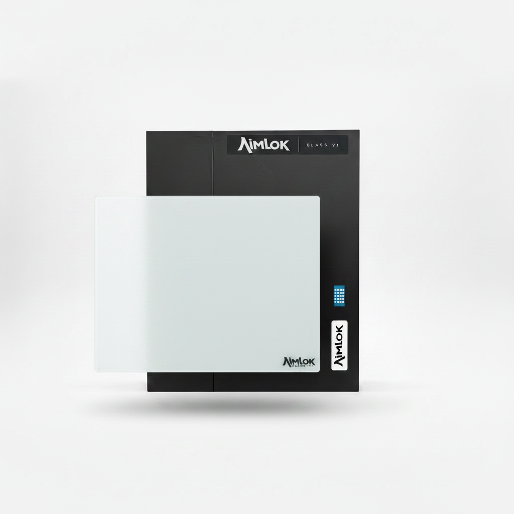 AIMLOK Glass V1 - White Mousepad Composition
